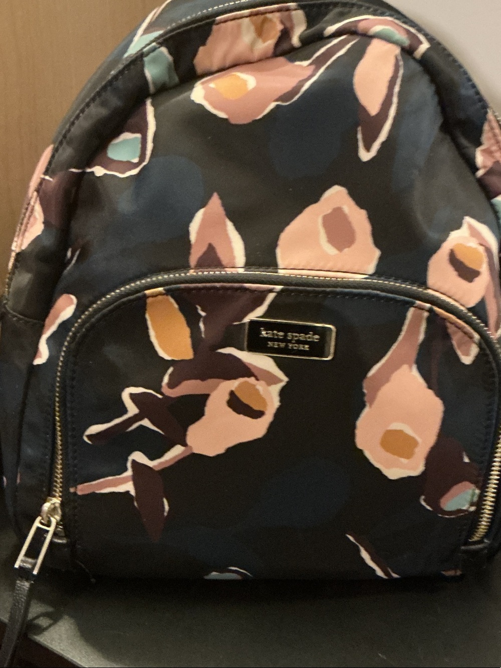 kate spade Black Floral-Print Small Backpack